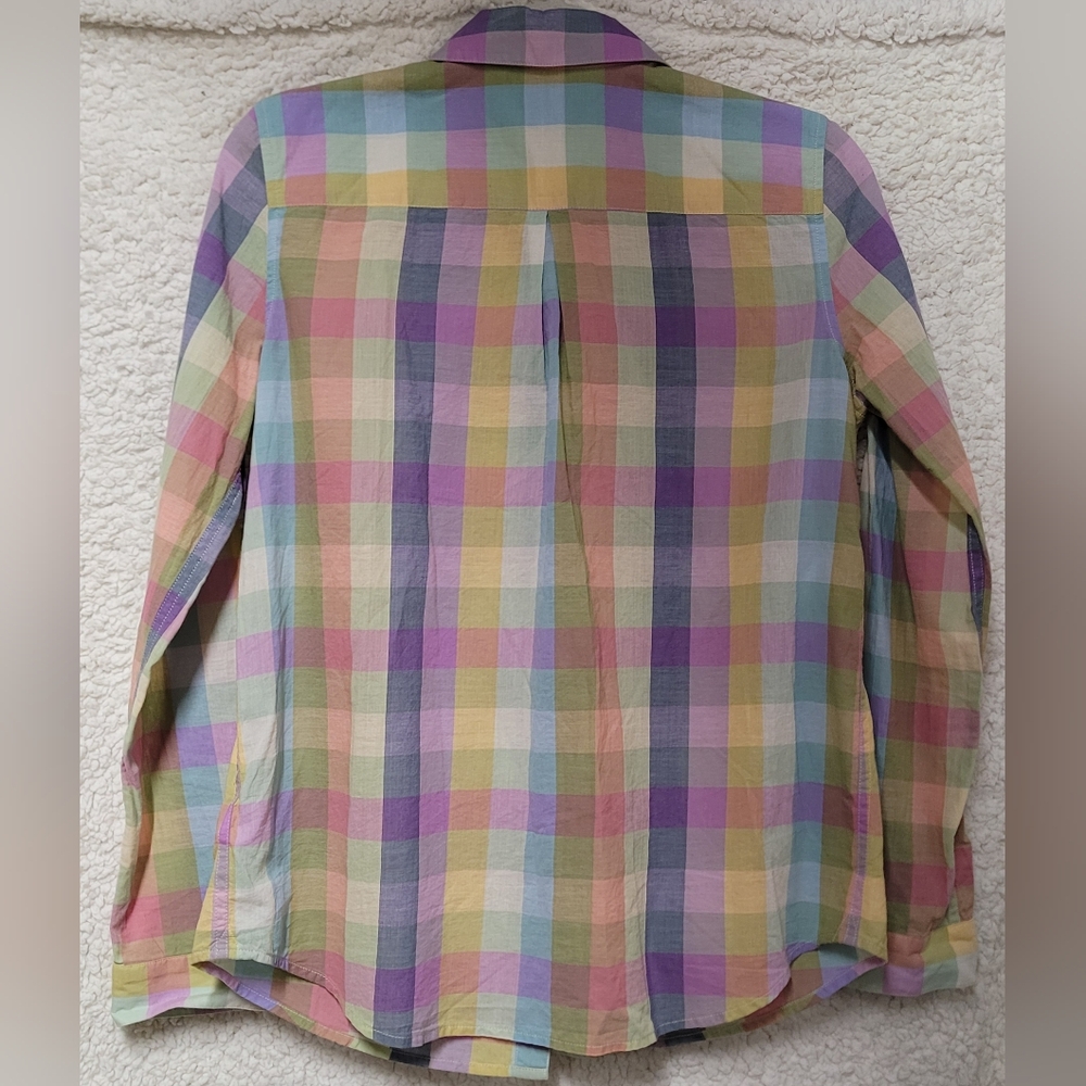✋️look...NWT...MadeWell Multi-Color Plaid Shirt, Womens Size M - Picture 2 of 6